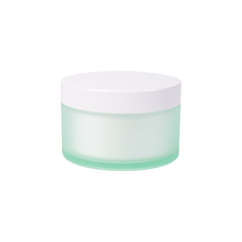 Acrylcremeglas mit kontrastierenden Farbdesign 