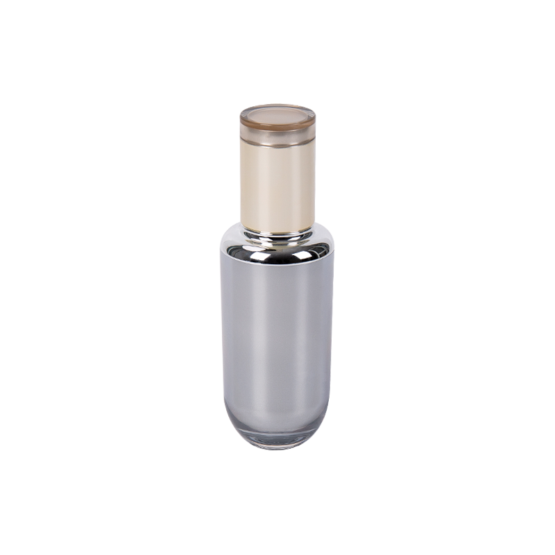 Leuchtende Silber -Zylindrische Lotionflasche 