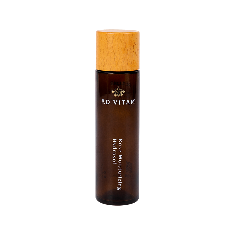 Getönte Glasschale Holztextur Cap Toner Flasche