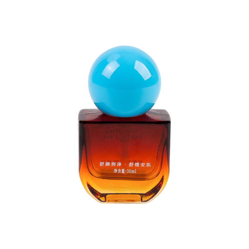 30 ml Bernsteinglasflasche mit himmelblauer Bauchmuskulatur